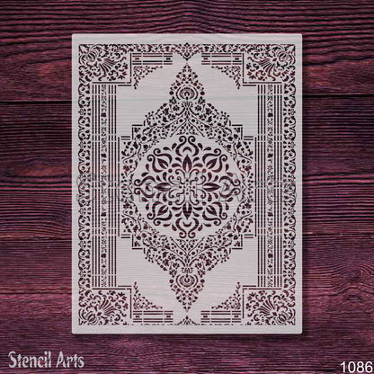 Grand Persian Rug Pattern Stencil – Reusable Large-Scale Rug Design for Carpet and Walls