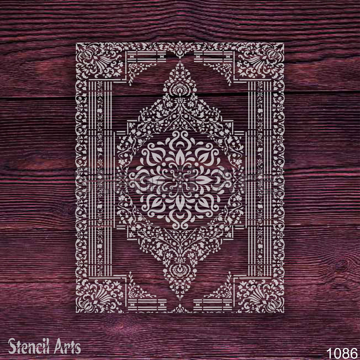 Grand Persian Rug Pattern Stencil – Reusable Large-Scale Rug Design for Carpet and Walls