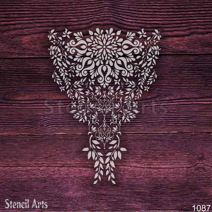 Vintage Floral Edge Stencil – Large Botanical Motif & Border Template