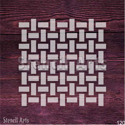 Rustic Weave Pattern DIY Layering Stencil for Home Decor & Fabric Painting