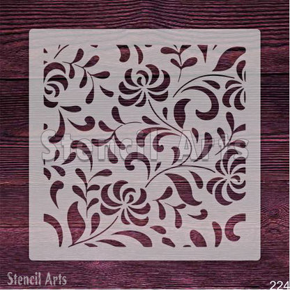 Poppy Passion Çiçek Desen Şablonu – Duvarlar ve El Sanatları için Yeniden Kullanılabilir Açan Çiçek Tasarımı