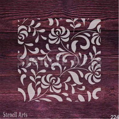 Poppy Passion Çiçek Desen Şablonu – Duvarlar ve El Sanatları için Yeniden Kullanılabilir Açan Çiçek Tasarımı