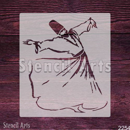 Darwaish Dance Stencil – Whirling Sufi Dervish Islamic Art Template by Stencil Arts