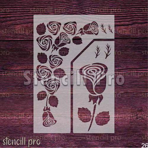 Duvar ve Mobilya Boyama için Gül Çiçeği Büyük Şablon