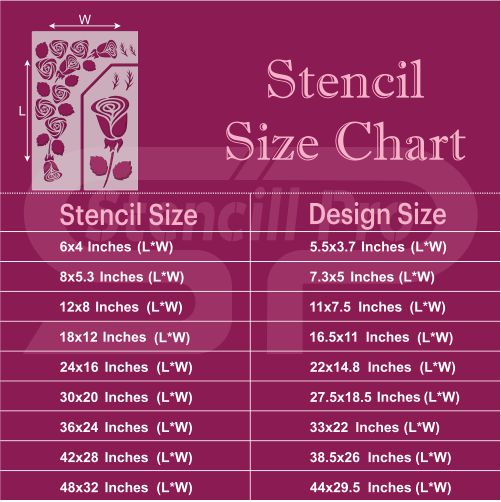 Duvar ve Mobilya Boyama için Gül Çiçeği Büyük Şablon