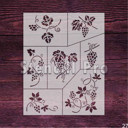 Üzüm Asmaları Ve Dalları Ev Dekorasyonu İçin Tekrar Kullanılabilir Şablon