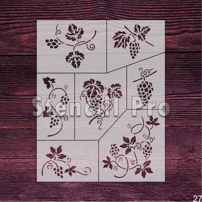 Üzüm Asmaları Ve Dalları Ev Dekorasyonu İçin Tekrar Kullanılabilir Şablon