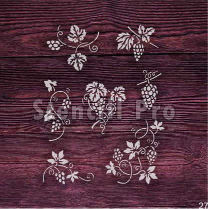 Üzüm Asmaları Ve Dalları Ev Dekorasyonu İçin Tekrar Kullanılabilir Şablon