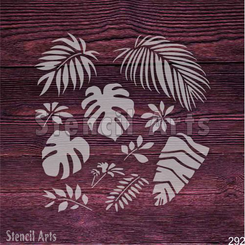 Tropical Leaves Stencil - Lush Foliage for DIY Decor & Crafts