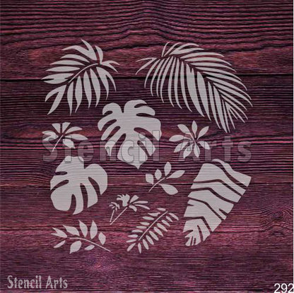 Tropical Leaves Stencil - Lush Foliage for DIY Decor & Crafts