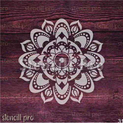 Spiral Radiance Mandala Duvar ve Zemin Tasarımları İçin Çok Yönlü Şablon