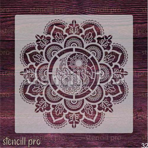 Scrapbooking ve Albümler için Infinity Petals Mandala Dekoratif Şablon