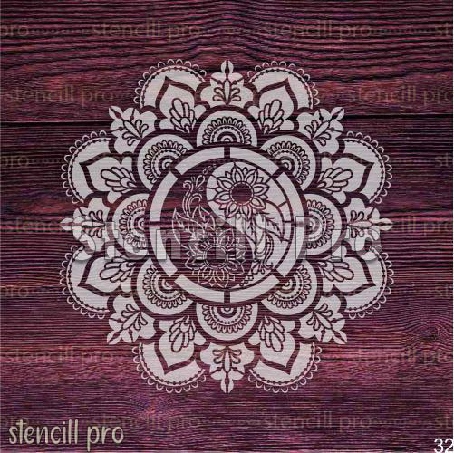 Scrapbooking ve Albümler için Infinity Petals Mandala Dekoratif Şablon