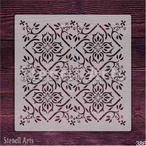 Rustic Retreat Tile Pattern Stencil – Reusable Geometric Wall & Floor Design