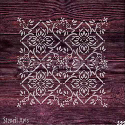 Rustic Retreat Tile Pattern Stencil – Reusable Geometric Wall & Floor Design