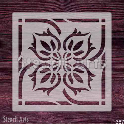 Rustic Retreat Tile Stencil – Reusable Geometric Wall & Floor Design, Large Size Stencil