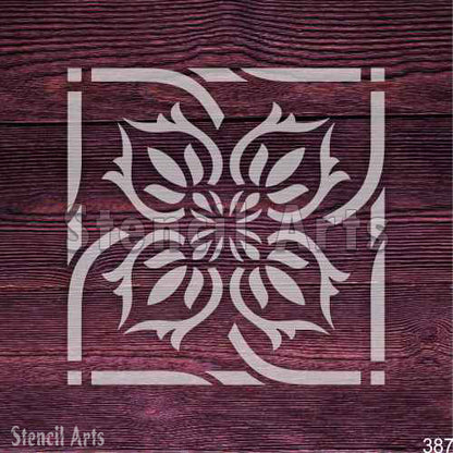 Rustic Retreat Tile Stencil – Reusable Geometric Wall & Floor Design, Large Size Stencil