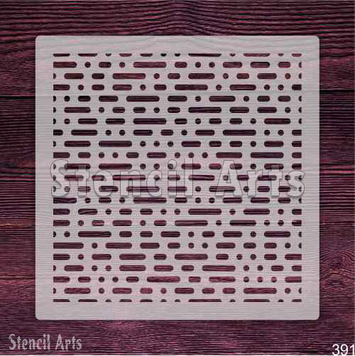 Dot Dash Pattern Stencil – Reusable Minimalist Line Design by Stencil Arts