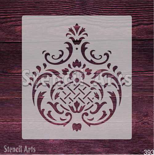 Opulent Oasis Damask Stencil – Reusable Elegant Wall & Furniture Design