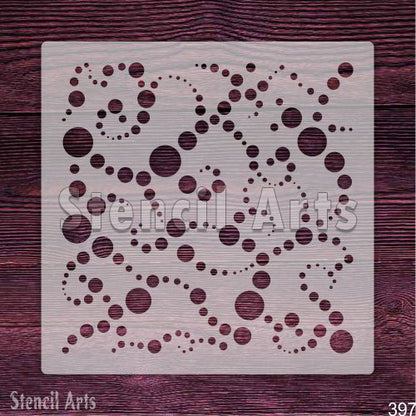 Bubbles & Glitter Pattern Stencil – Reusable Fun Design for Walls & Decor