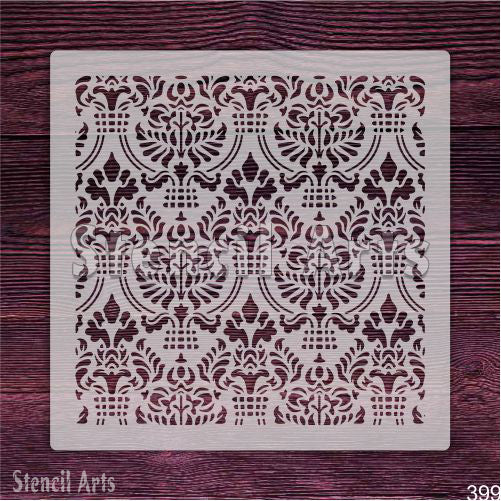 Majestic Mosaic Damask Stencil – Reusable Ornamental Pattern by Stencil Arts