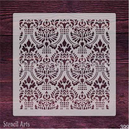 Majestic Mosaic Damask Stencil – Reusable Ornamental Pattern by Stencil Arts