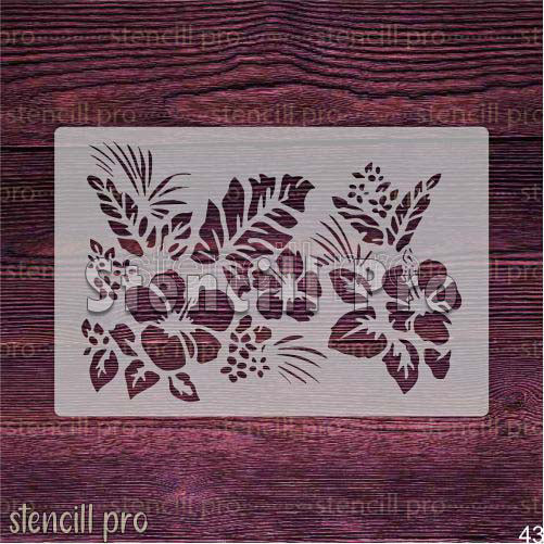 Duvar ve Kumaş Boyama için Lale Özü Yeniden Kullanılabilir Yaprak Şablonu