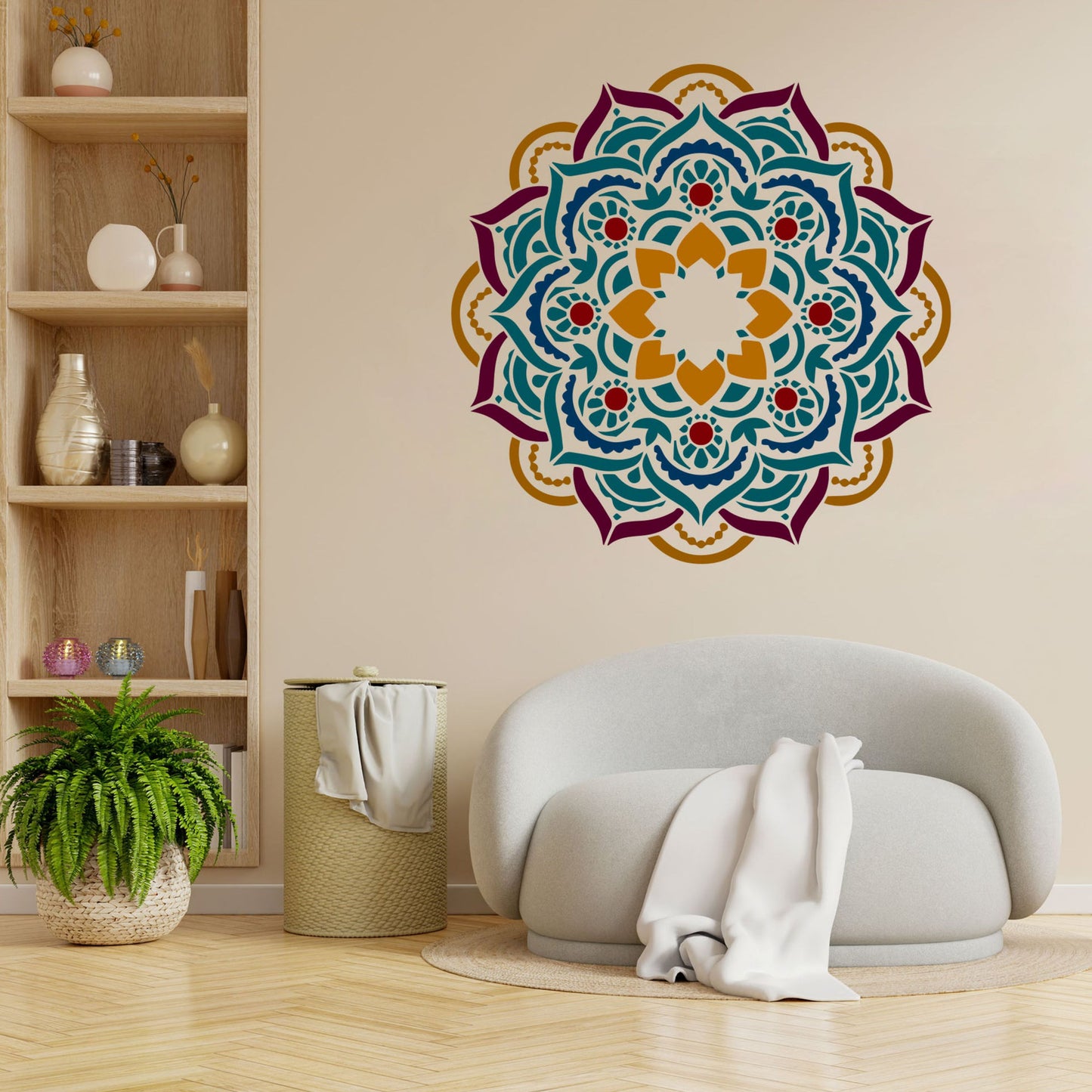 Peaceful Spiral Mandala Stencil – Flowing Geometric Art for Decor & DIY Projects
