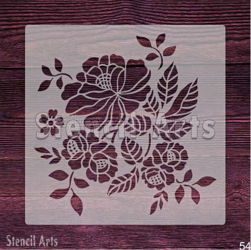 Duvar Sanatı, Ev Dekorasyonu ve Kumaş Boyama için Lavanta Tarlaları Çiçek Şablonu