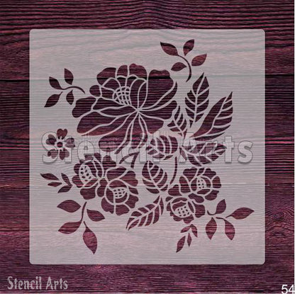 Duvar Sanatı, Ev Dekorasyonu ve Kumaş Boyama için Lavanta Tarlaları Çiçek Şablonu