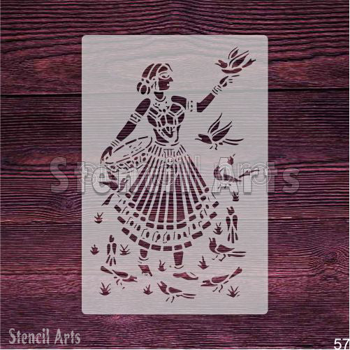 Indian Folk Art Stencil for Scrapbooking, Album Crafts, and Decoration
