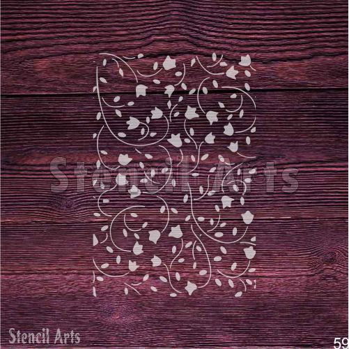 Duvarlar, Mobilyalar ve Kumaş Tasarımları için Violet Vibes Çiçek Desenli Kendin Yap Boyama Şablonu