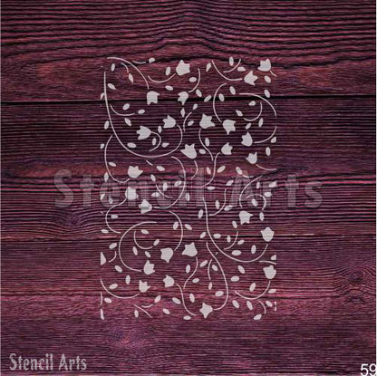 Duvarlar, Mobilyalar ve Kumaş Tasarımları için Violet Vibes Çiçek Desenli Kendin Yap Boyama Şablonu