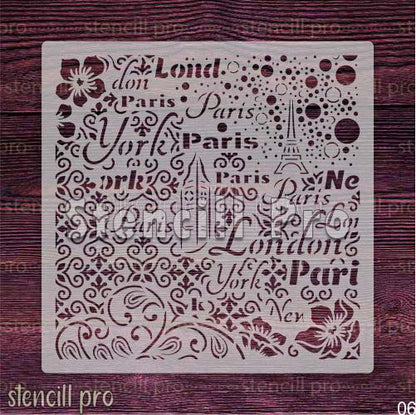Mix Pattern Multi-Surface Stencil for DIY Projects - Stencil Arts