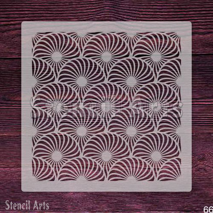 Pastel Swirls Pattern Stencil for DIY Wall Art and Scrapbooking