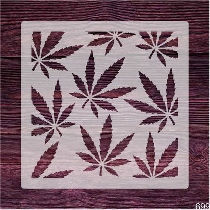 Weed Leaf Stencil – Reusable Cannabis Leaf Design for Wall, Fabric & Art Projects