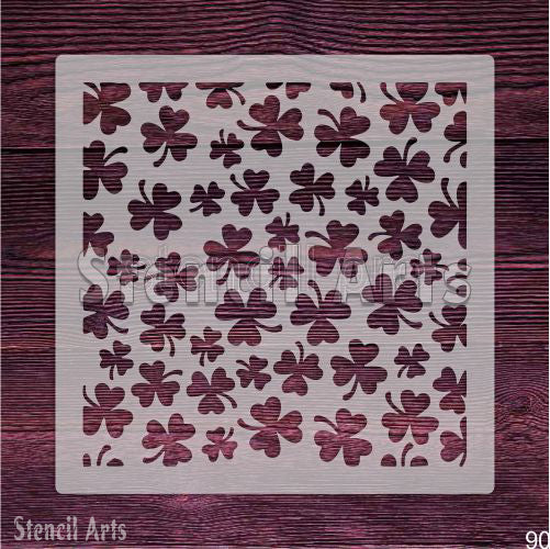 Kendin Yap Duvar Sanatı ve Scrapbooking için Yonca Yaprağı Desen Şablonu