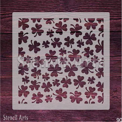 Kendin Yap Duvar Sanatı ve Scrapbooking için Yonca Yaprağı Desen Şablonu