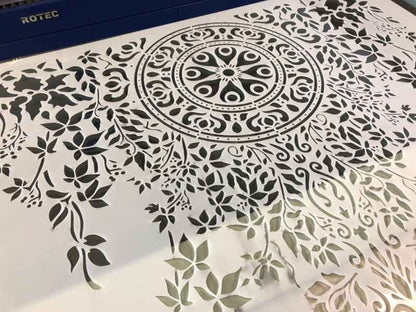 Floral Waterfall Mandala Wall Stencil for Home Decor and painting Furniture