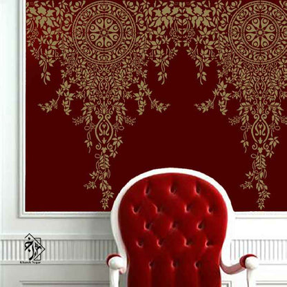 Floral Waterfall Mandala Wall Stencil for Home Decor and painting Furniture