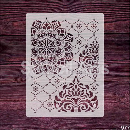 Moroccan Foral Mandala Wall Stencil | Luxury Allover Pattern Stencil for Home & Furniture Decor