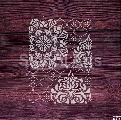 Moroccan Foral Mandala Wall Stencil | Luxury Allover Pattern Stencil for Home & Furniture Decor