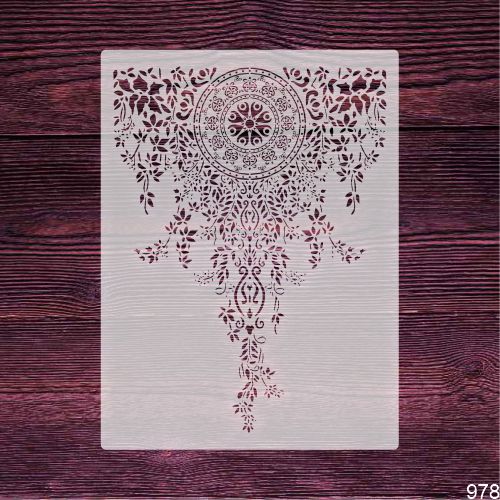 Floral Waterfall Mandala Wall Stencil for Home Decor and painting Furniture