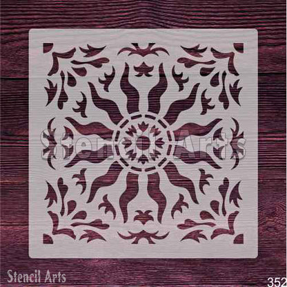 Radiant Sunburst Stencil for DIY wall painting and home décor
