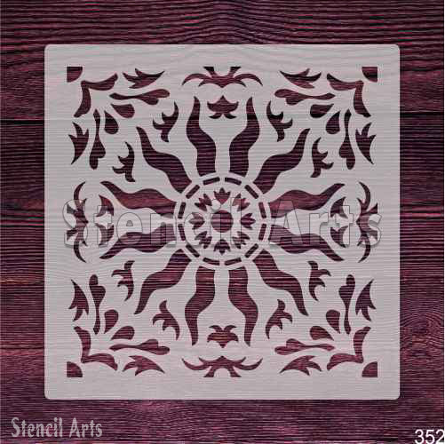 Radiant Sunburst Stencil for DIY wall painting and home décor
